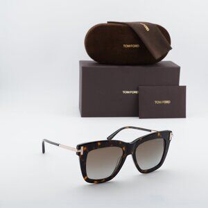 Tom Ford Dasha FT0822 52H Square Sunglasses - Havana/Brown Polarized